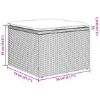 Gartensofa-set mit Kissen Grau Poly-Rattan