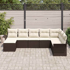 Gartensofa-set mit Kissen 8 pcs Braun Poly-Rattan