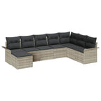 Gartensofa-set mit Kissen 8 pcs Hellgrau Poly-Rattan