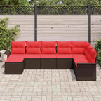 Gartensofa-set mit Kissen 8 pcs Braun Poly-Rattan