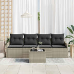 Gartensofa-set Hellgrau Poly-Rattan