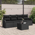 Gartensofa-set Schwarz Poly-Rattan