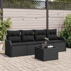 Gartensofa-set Schwarz Poly-Rattan