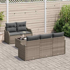Gartensofa-set Grau Poly-Rattan