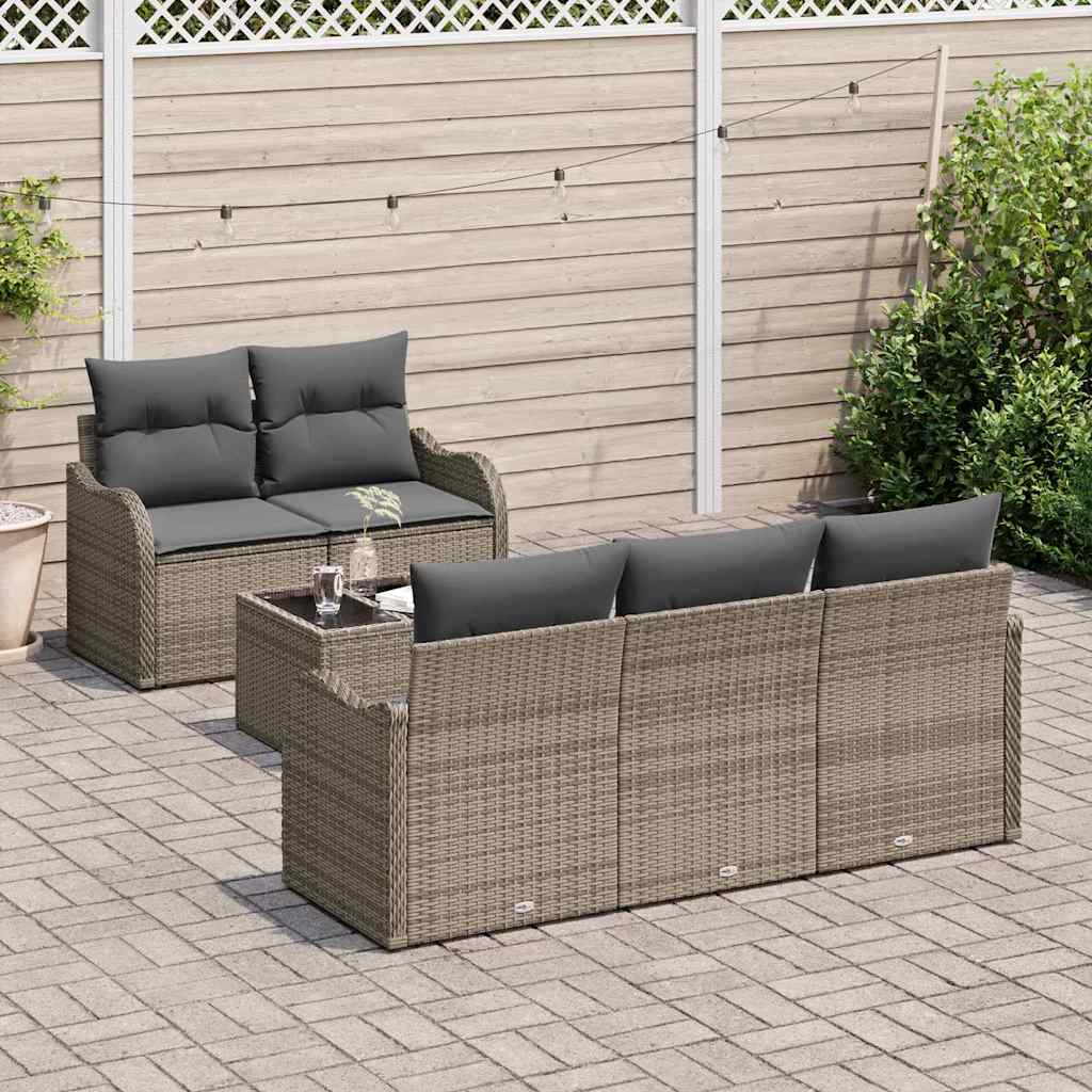 Gartensofa-set Grau Poly-Rattan