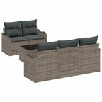 Gartensofa-set Grau Poly-Rattan