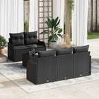 Gartensofa-set Schwarz Poly-Rattan