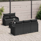 Gartensofa-set Schwarz Poly-Rattan