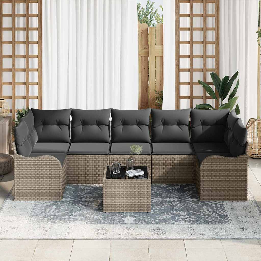 Gartensofa-set Grau 55 x 55 x 37 cm Poly-Rattan