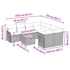 Gartensofa-set mit Kissen mit Speicher 9 pcs Braun Poly-Rattan