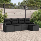 Gartensofa-set Schwarz Poly-Rattan