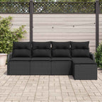 Gartensofa-set Schwarz Poly-Rattan