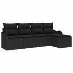 Gartensofa-set Schwarz Poly-Rattan