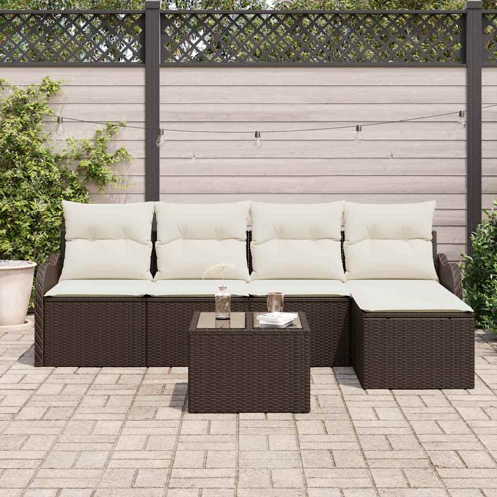 Gartensofa-set Braun Poly-Rattan