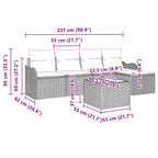Gartensofa-set Braun Poly-Rattan