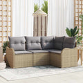 Gartensofa-set 4 pcs Beige Poly-Rattan