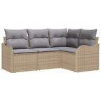 Gartensofa-set 4 pcs Beige Poly-Rattan