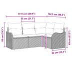 Gartensofa-set Schwarz Poly-Rattan
