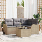 Gartensofa-set 5 pcs Beige Poly-Rattan