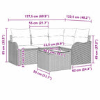 Gartensofa-set 5 pcs Beige Poly-Rattan