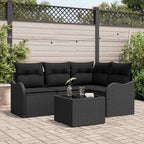 Gartensofa-set Schwarz Poly-Rattan