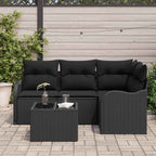 Gartensofa-set Schwarz Poly-Rattan