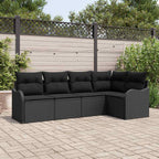 Gartensofa-set Schwarz Poly-Rattan