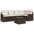 Gartensofa-set 6 pcs Braun Poly-Rattan