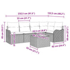 Gartensofa-set 6 pcs Braun Poly-Rattan