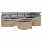 Gartensofa-set 6 pcs Beige Poly-Rattan