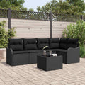 Gartensofa-set Schwarz Poly-Rattan