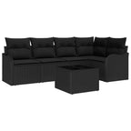 Gartensofa-set Schwarz Poly-Rattan