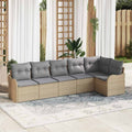 Gartensofa-set 6 pcs Beige Poly-Rattan