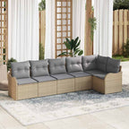 Gartensofa-set 6 pcs Beige Poly-Rattan