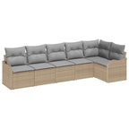 Gartensofa-set 6 pcs Beige Poly-Rattan