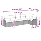 Gartensofa-set 6 pcs Beige Poly-Rattan
