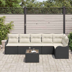 Gartensofa-set Schwarz Poly-Rattan