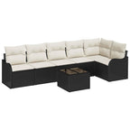 Gartensofa-set Schwarz Poly-Rattan