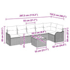 Gartensofa-set Schwarz Poly-Rattan