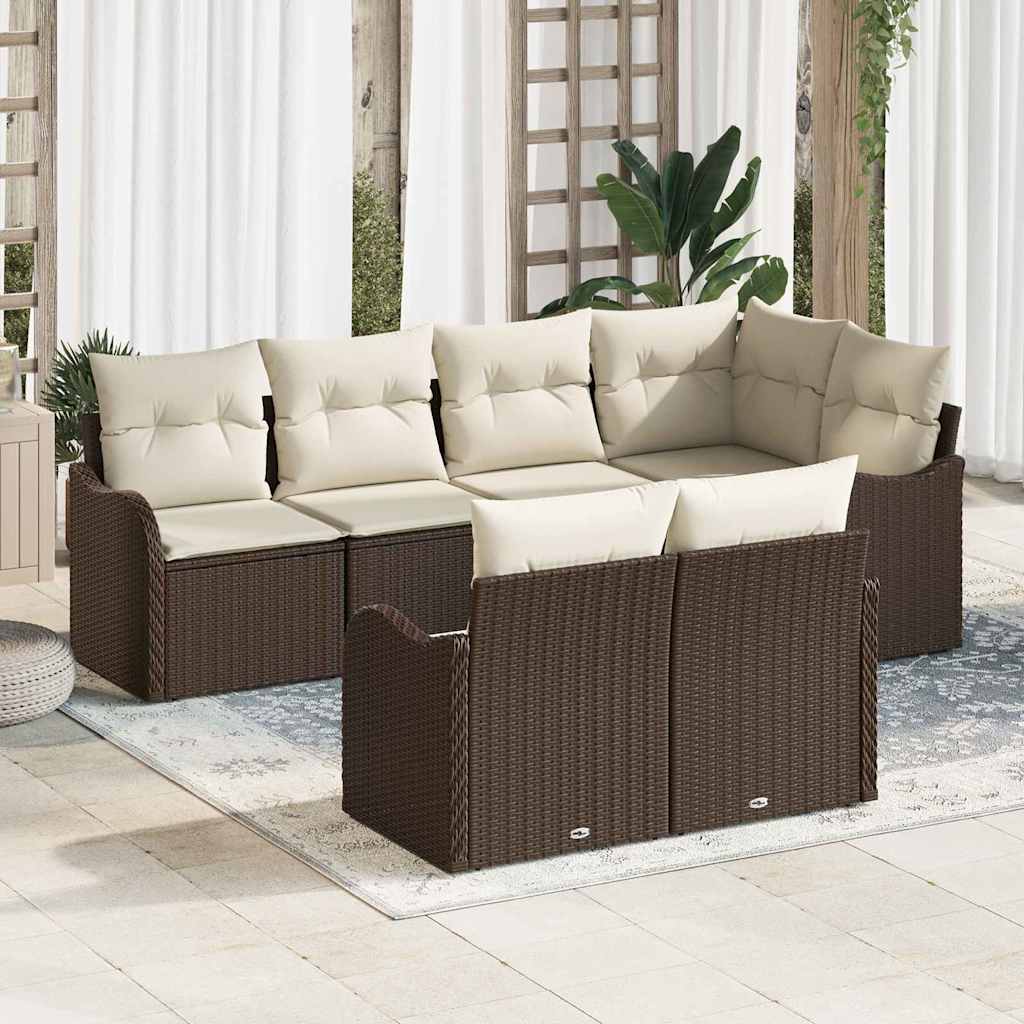 Gartensofa-set Braun Poly-Rattan