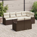 Gartensofa-set Braun Poly-Rattan