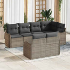 Gartensofa-set Grau Poly-Rattan