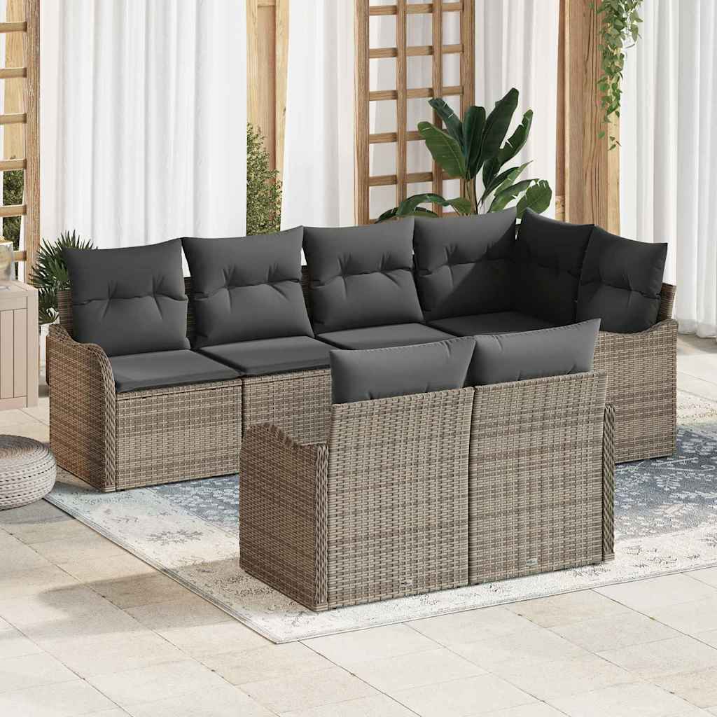 Gartensofa-set Grau Poly-Rattan