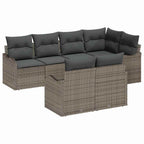 Gartensofa-set Grau Poly-Rattan