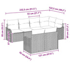 Gartensofa-set Grau Poly-Rattan