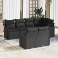 Gartensofa-set Schwarz Poly-Rattan