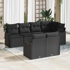 Gartensofa-set Schwarz Poly-Rattan