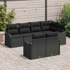 Gartensofa-set Schwarz Poly-Rattan