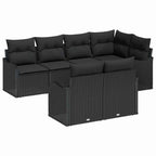 Gartensofa-set Schwarz Poly-Rattan