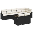 Gartensofa-set Schwarz Poly-Rattan